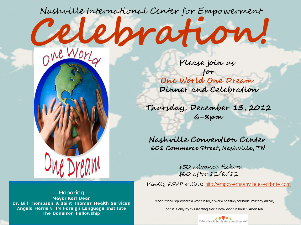 Buy Your Ticket Now! One World One Dream 2012 Refugee Benefit Dinner
